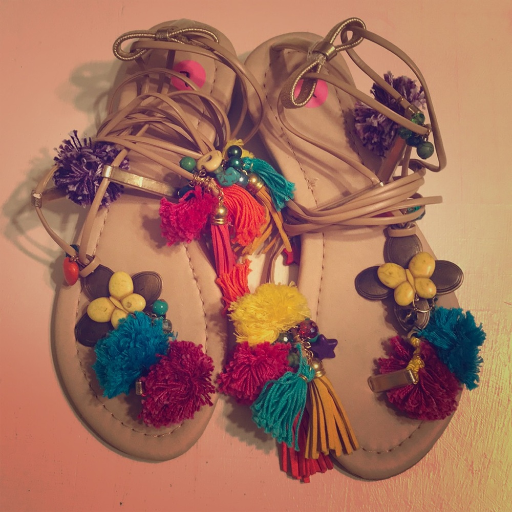 🌸🌺🦄 Boho lace up sandals 🌸 🌺